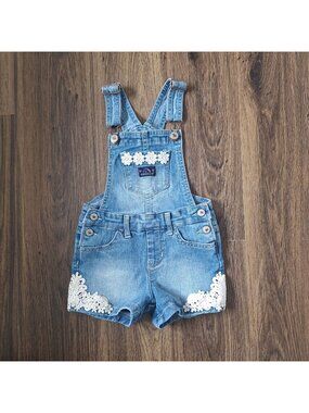 💙 Jordache Girls Denim Jeans Overalls Size 3T Comfy Cottage Casual Cute Outfit